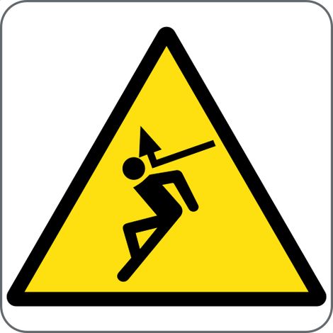 Panneau d’avertissement de danger de chute - Panneau de sécurité ISO 7010 - Matériau : Adhésif PVC - Taille : 125125mm - Size: 6060mm - Material: Adhesive PVC