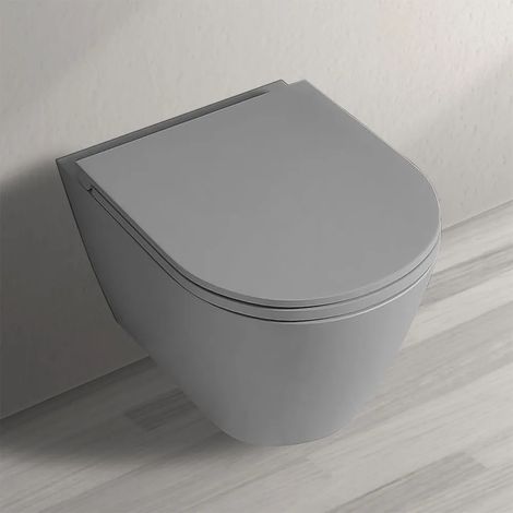Water sospeso rimfree serie Feeling in ceramica con finitura grigio opaco (1/5)