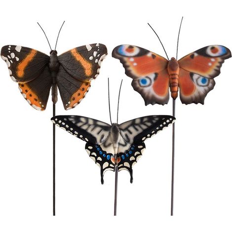 FARFALLA IN RESINA SU SUPPORTO ASSORTITA 76CM