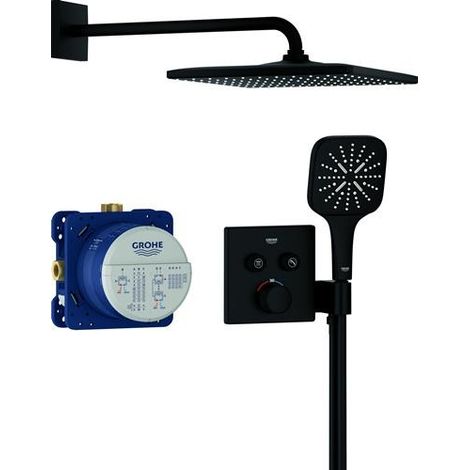 Grohe – Système encastré Grohtherm SmartControl 34865KF0 – Colonne de douche thermostatique – Douchette Rainshower Mono 310 Cube – 3 types de jet