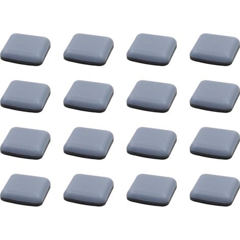 Möbelgleiter, 16 Stück quadratische, selbstklebende Teflon-Möbelgleiter, geeignet für glatte Böden und Teppiche (quadratisch, 20 x 20 mm)