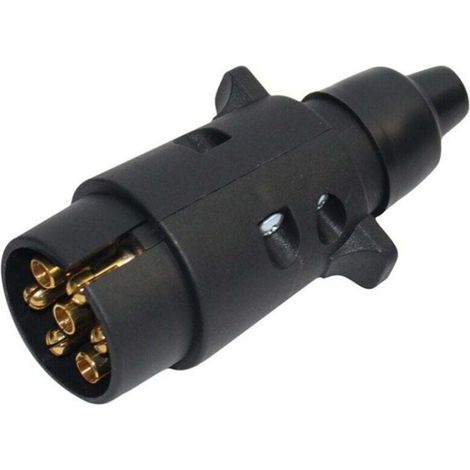 Prise remorque 7 Broches mâle, Prise attelage remorque 7 Broches Etanche, 12V fiche remorque 7 Broches, Prise 7 Broches a cosses pour remorque Caravane (1/4)