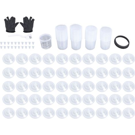 Kit de mélange pour pistolet à peinture jetable 600 ml avec godet mélangeur, système de pulvérisation jetable pour revêtement de carrosserie automobile (1/5)