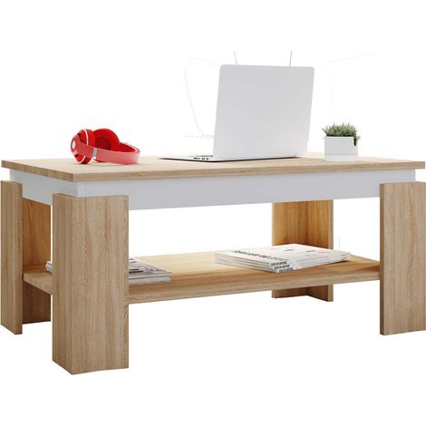 Holz Sofatisch Couchtisch Rolas (1/4)
