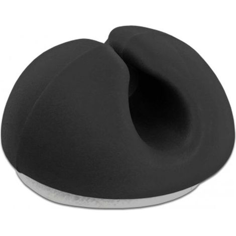 18343 RANGE-CÂBLES SUPPORT DE CÂBLES SUR BUREAU/MURAL NOIR 10 PIÈCE(S) (1/4)