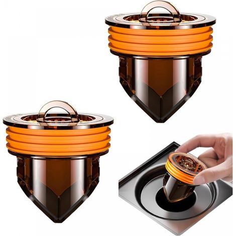 2 pièces Siphon de Sol Anti-refoulement, clapet anti-retour pour évier de douche, siphon de sol à suspension magnétique anti-odeur, bouchon d'égout unidirectionnel pour salle de bain