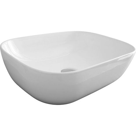 Lavamanos Cerámico Para Mueble de Baño Estilo Rectangular Redondeado 46x32 cm