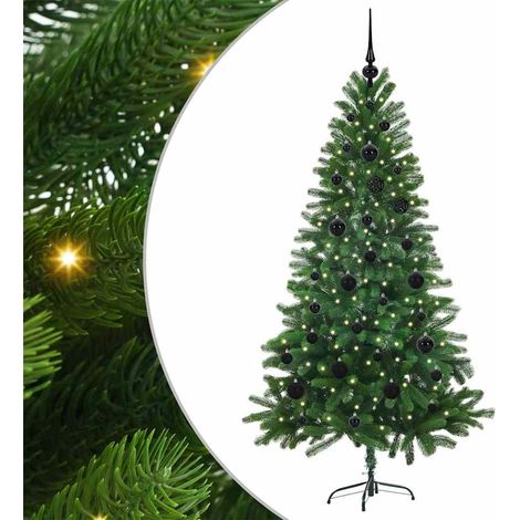 Sapin de Noël Arbre de Noël avec 150 LED avec support Vert 150 cm PE (1/5)