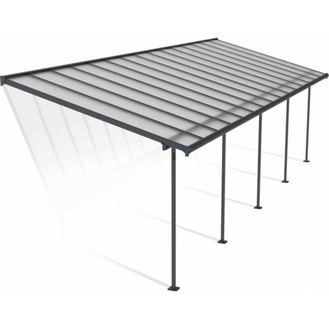 Patio Cover Sierra 3X9.15 Clear - Polycarbonate - L924 x W299 x H305 - Grey