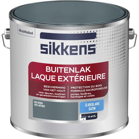 Sikkens - Peinture Laque Extérieure Bois et Fer - Finition tendue, sous-couche intégrée, facile à appliquer - Satin Vert Antique 2,5 L