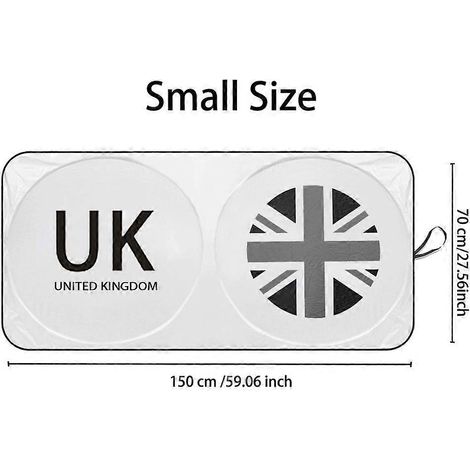 Pare-soleil de pare-brise pour MINI Cooper, logo Union Jack, protection UV, gris. (1/5)