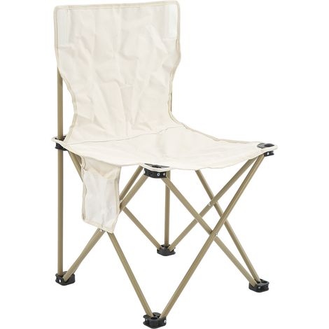 Chaise pliante antidérapante, légère et portable, avec sac de rangement, idéale pour le camping, la pêche, les pique-niques et les barbecues. Beige XXL. (1/5)