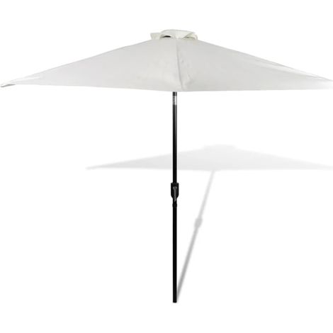 Parasol sable blanc avec poteau en acier 3m (1/5)