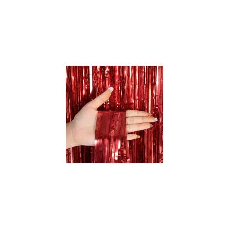 Rideau à paillettes — 200 x 100 cm — Idéal pour les décorations de fêtes, mariages et anniversaires — rouge (1/5)