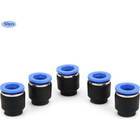 50 bouchons pour tuyaux d'air, capuchons pneumatiques en plastique et laiton, insertion rapide, anneau de déverrouillage ovale PPF, usage hôtelier (1/5)