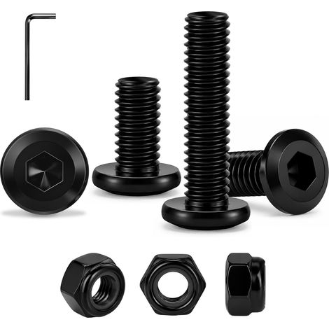 15 Pièces M8x25mm Vis Noires, Vis À Tête Fraisée À Six Pans Creux (1/5)