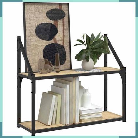 835460 étagère murale à 2 niveaux Chêne Sonoma 60 x 21 x 51 cm Bois d'ingénierie (1/5)