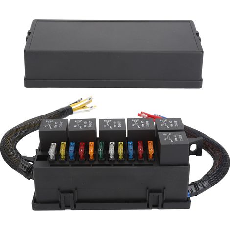 SENECESLI 12V wasserdichter Sicherungskasten mit 6 Relais und Z-Halterung für Auto, Boot, Yacht, IP65-Relaisblock aus ABS-Material für vielfältige Anwendungen