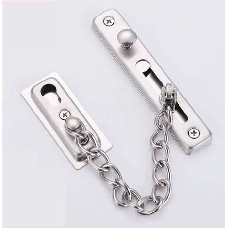 Chaîne de Sécurité Anti-Vol à Ressort pour Porte, Limiteur Étroit avec Finition Brossée en Acier Inoxydable, Fourni avec Vis pour Porte Interne (1/5)