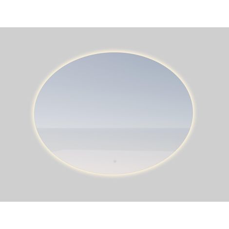 Saniclass Oval miroir de salle de bains - 80x60cm - ovale - incl. éclairage LED indirect - chauffage de miroir - interrupteur tactile