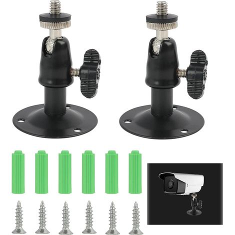Kamerahalterung für Stick Up Cam/Pro-Kameras/Innenbereich – Kompatibel mit Stick Up Cam, Wyze, Eufy, Arlo – Sichere Wand- und Deckenhalterung, schwarz, 2-teilig, mit Befestigungslöchern (1/5)