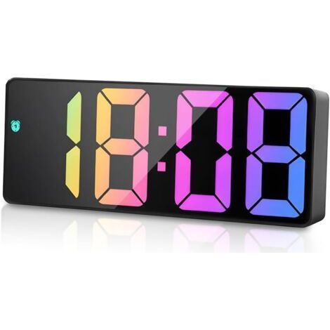 Sveglia digitale, orologio digitale con display LED, visualizzazione della temperatura, 4 livelli di luminosità regolabili, formato 12/24 ore, 3 modalità di sveglia (1/5)