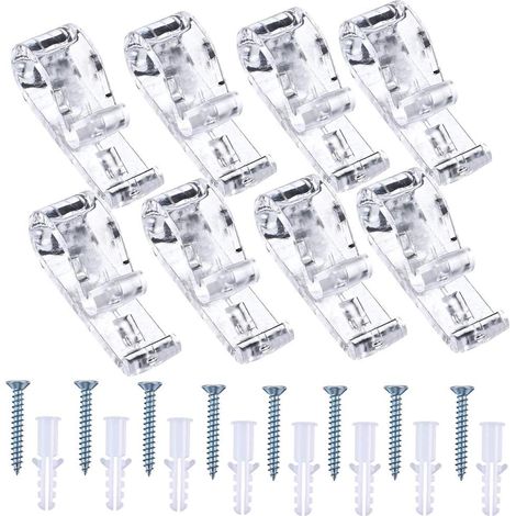 Pack Plastic Roman Shade Clips, Plastic Roman Shade Chain Cord, P-Hooks, Child Safety Clips with 8 Screws and 8 Plastic Pillars. (1/5)