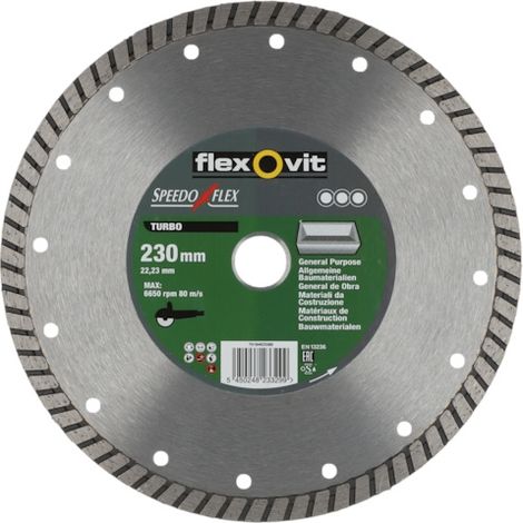 Disque diamant SPEEDOFLEX TURBO - Ø 230 mm - Ø alésage 22.2 mm - FLEXOVIT