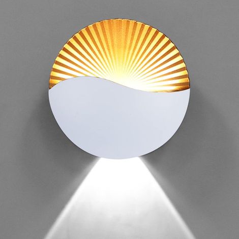 Aplique de pared LED moderno y creativo de 6 W, lámpara de pared de aluminio, bañador de pared LED, resistente al agua IP65, para interiores y exteriores, para dormitorio, sala de estar, baño, escaler (1/5)
