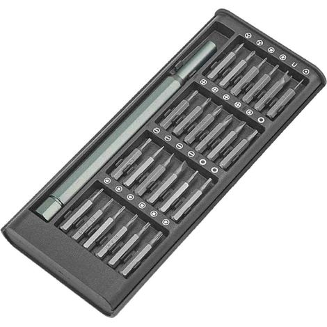 Tournevis Multifonction - 24 Pièces - Boîtier Compact avec Aimant Intégré - Pour Montage et Réparation d'Électronique - 10 Embouts Standard (1/5)