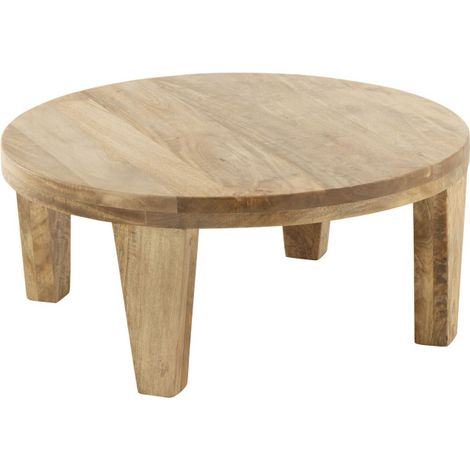 Table Basse en Bois "Manguier" 80cm Naturel (1/4)