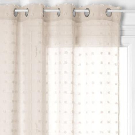 Atmosphera – Rideau voilage 'Lily' 140x240cm lin – 8 œillets pour accroche facile – Légèreté et sophistication pour intérieur lumineux (1/2)
