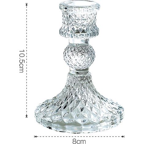 Porte-Bougie En Verre - Style Vintage Français - Pour Décoration De Table, Mariage Et Soirée - 1 Pièce (1/3)