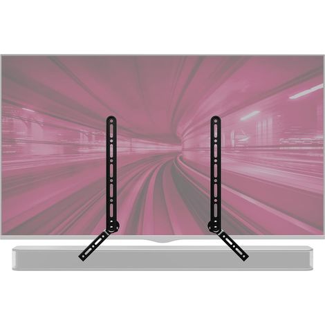 Support Barre de Son Universel Support-TV-Barre de Son, pour Barres de Son Jusqu’à 15kg, pour Montage sous la TV avec Haut-Parleur, Compatible VESA jusqu'à 600x400, Noir (1/5)