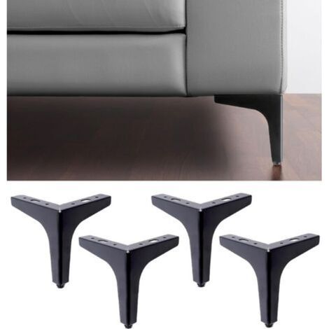 Pieds de Meuble et Canapé modèle Meta Noir - Lot de 4 Pieds en Métal - Pieds au Élégante Design pour Fauteuils et Armoires - Couleur Noir - Hauteur 130 mm (1/5)