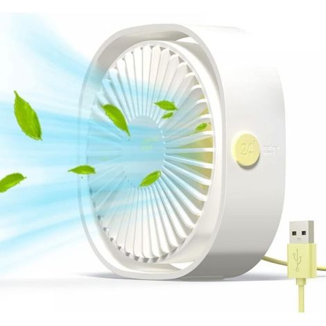 Mini ventilatore USB, ventilatore portatile, ventilatore silenzioso, ventilatore da scrivania con 3 velocità regolabili, alimentazione USB, per casa e ufficio (1/3)