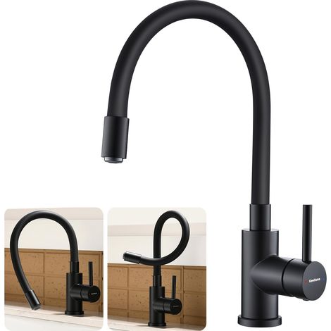 Robinet de Cuisine Noir avec Douchette Flexible (1/5)