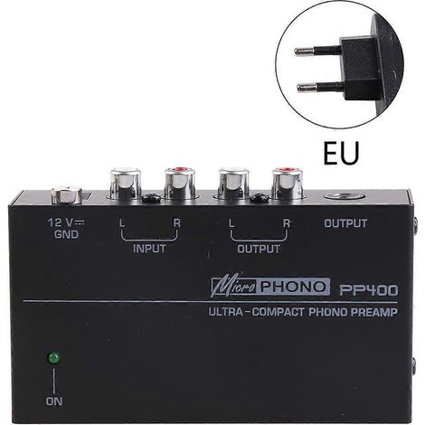 Interface Préampli RCA Entrée/Sortie 1/4" TRS avec Alimentation UE (1/4)