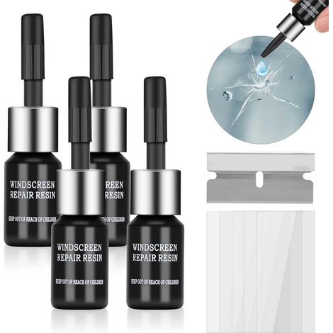 Kit Reparation Pare Brise, Kit de Réparation de Verre Fissuré, Réparation Pare Brise, Brise pour RéParer Les éGratignures, Les Fissures, Les éToiles (1/5)