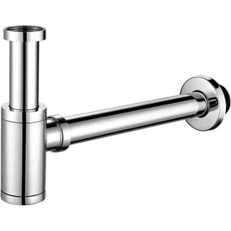 Siphon de Lavabo en Acier Inox Siphon pour vasque et lavabo hauteur réglable Set de Siphon (1/3)
