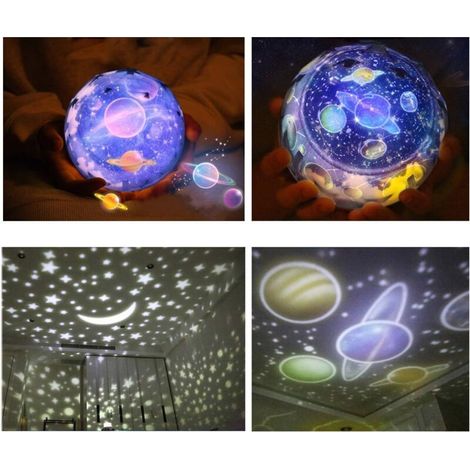 Luce notturna a forma di stella per bambini, luce notturna con proiezione dell'universo, romantica lampada proiettore con mare stellato per compleanno, nuova lampada per camera da letto - 3 set di pel (1/4)