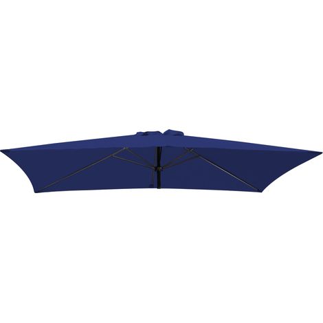 Blue Replacement Fabric Garden Parasol Canopy Cover For 3x2m Rectangle 6 Arm Patio Sun Umbrella (1/4)