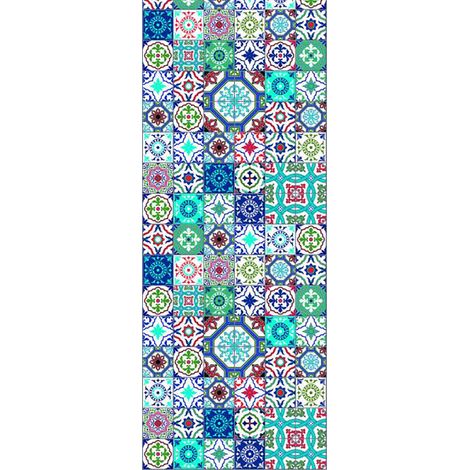 Panneau mural douche en alu-composite VIPANEL - Carrelage Décor Carreaux Azur - Finition Brillant - 100x255cm (1/5)