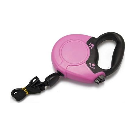 8m Des rétractable Laisse en nylon ruban Laisse pour chien avec un bouton de frein/et Lock, poignée confortable, pour chiens et chat Pas plus de 50 kg,Pink (1/5)