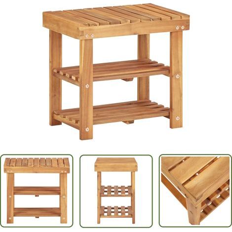 Range-chaussures 50x32x45 cm Bois d'acacia massif (1/5)