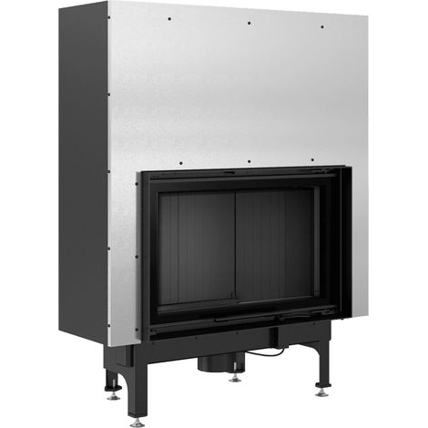 Kamineinsatz aus Stahl KRATKI NADIA 12 kW Ø 200 mit Schiebetür schwarz Verkleidung (1/5)