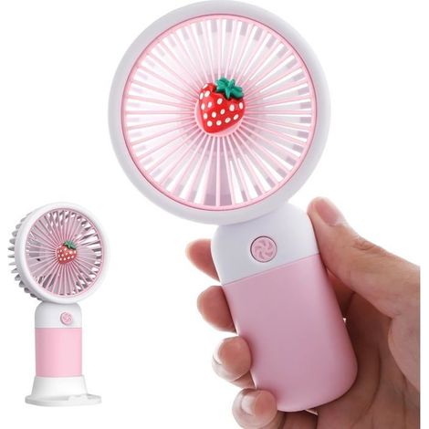 Ventilateur portable - COMPUTING - Mini ventilateur USB - Rechargeable - Rouge fraise - 20 dB (1/5)