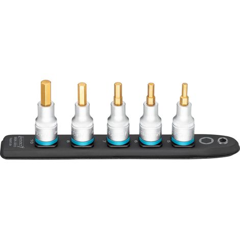 SmartRail ∙ barre enfichable flexible en matière plastique 986K-SR/5 ∙ Carré creux 1/2 pouce (12,5 mm) ∙ Profil à 6 pans intérieurs ∙ 5 pièces ∙ 5 ∙ 6 ∙ 7 ∙ 8 ∙ 10 (1/4)