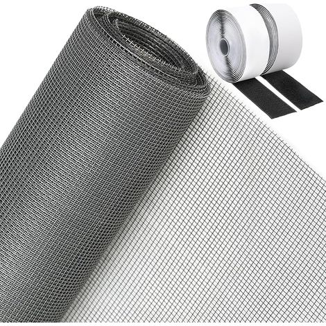 Roll of Mosquito Net, 600 x 150 cm Fibreglass Windows, Cuttable, Tear-Proof, with Attachment (1/2)