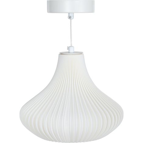 Plafonnier LED moderne Ø20,5 x 17,5 cm avec abat-jour imprimé en 3D, lumière chaude 3000K pour salon, chambre, cuisine (1/5)